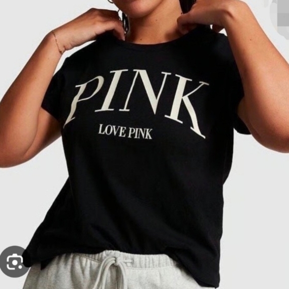 PINK Victoria's Secret Tops - PINK Victoria's Secret Black Tee